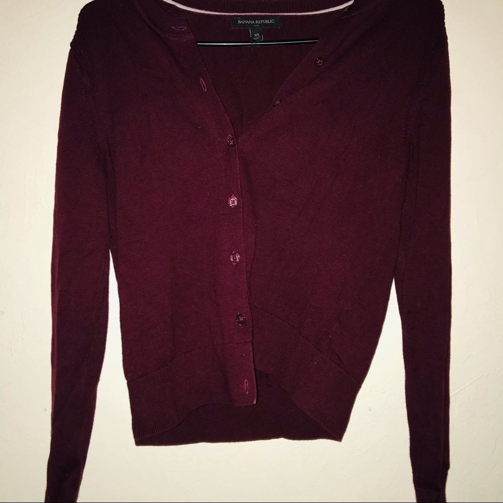 Burgundy banana republic cardigan